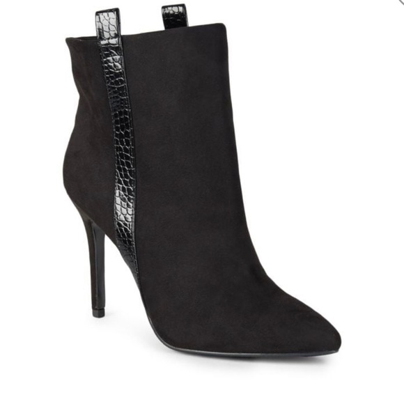 Black suede bootie. - Picture 2 of 5